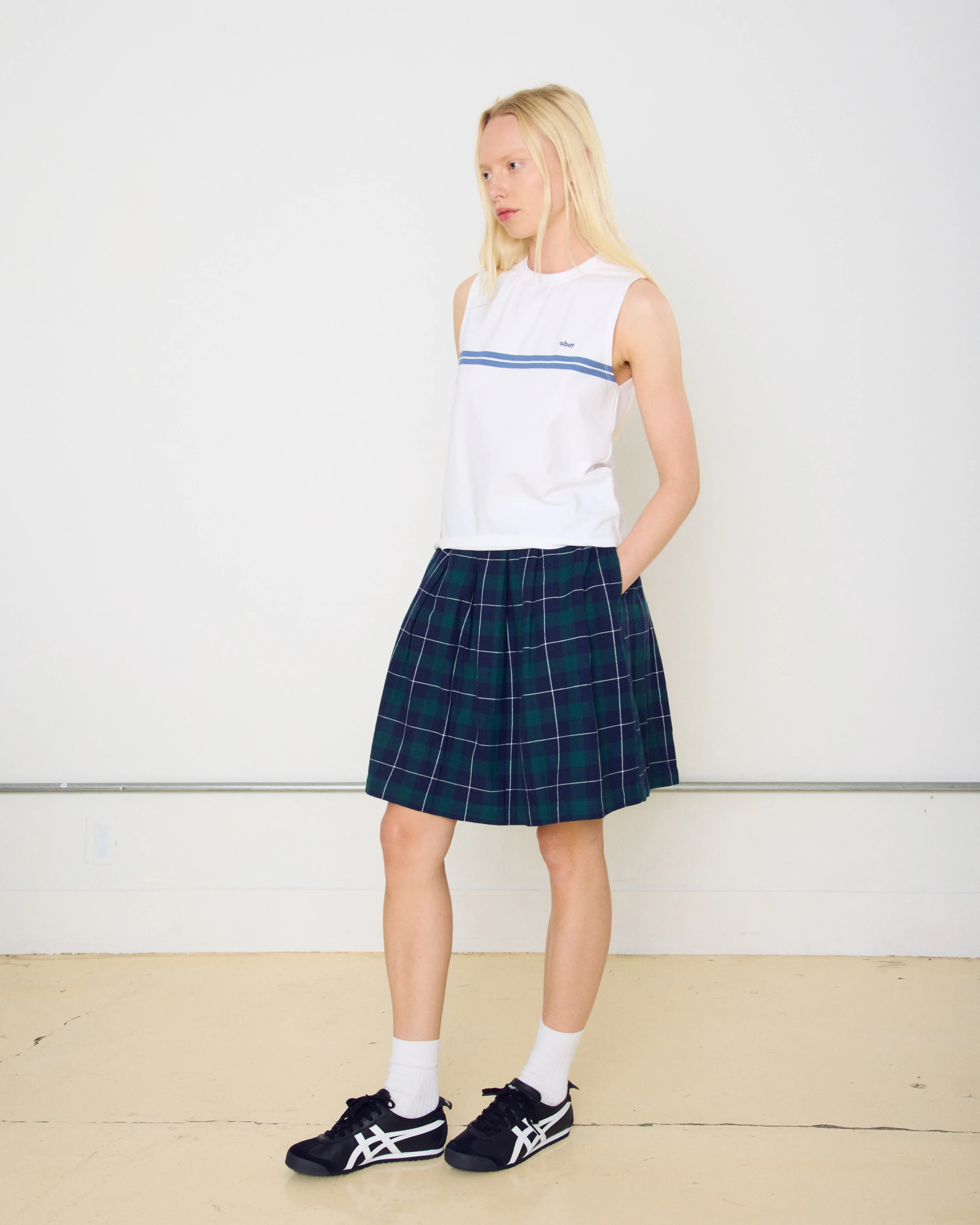 SHELLY PLAID PLEATED SKIRT - Image 4